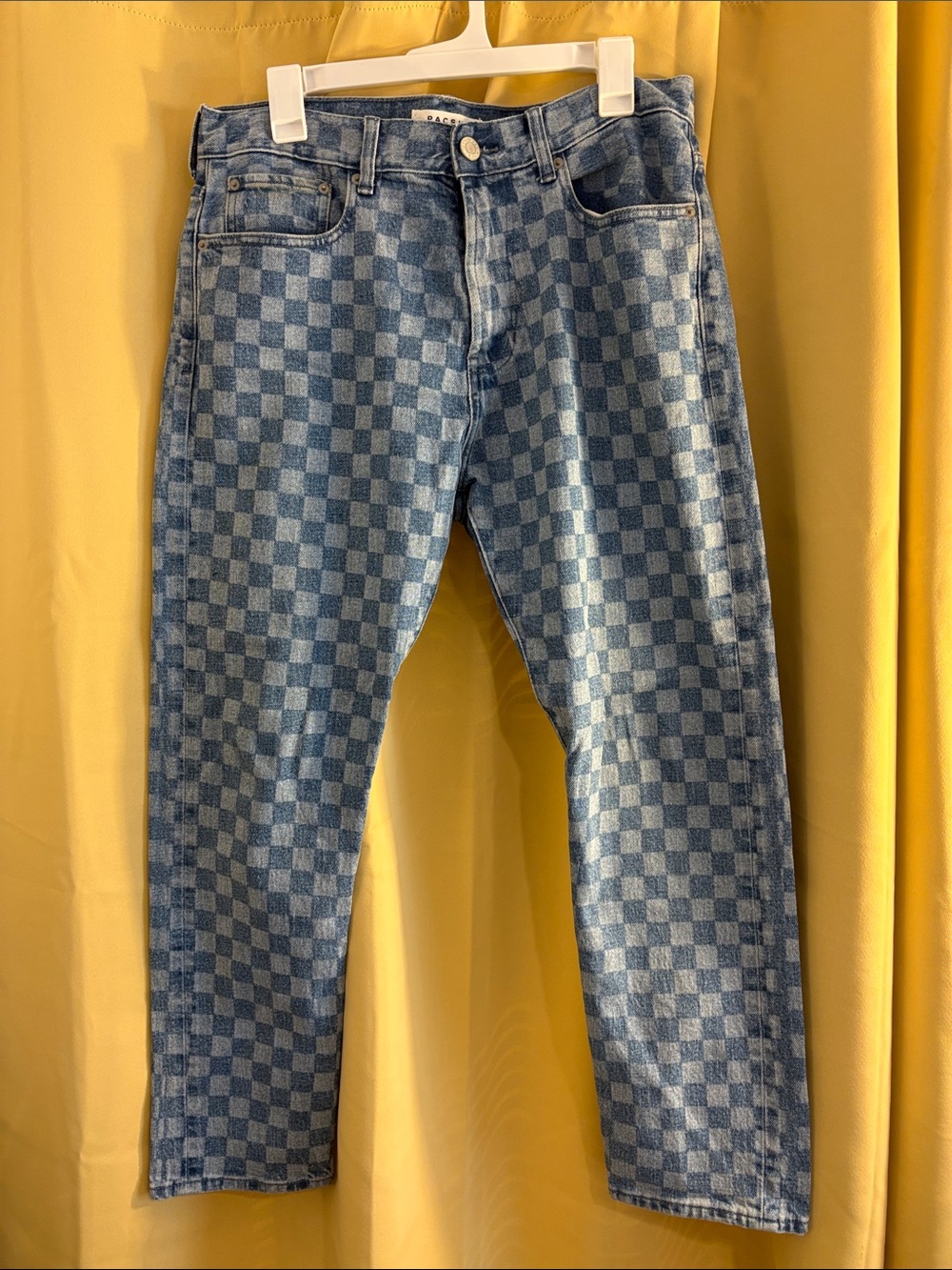 PacSun Men's Blue Checkerboard Slim Jeans
